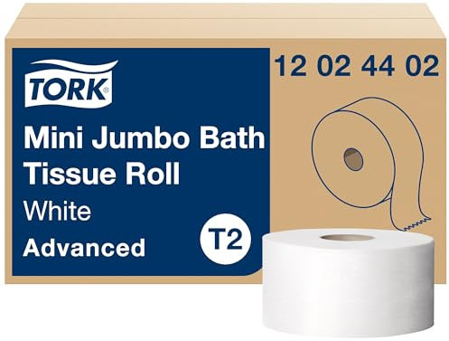 Tork Mini Jumbo Toilettenpapierrolle weiß T2, Advanced, 2-lagig, 12 x 751', 12024402