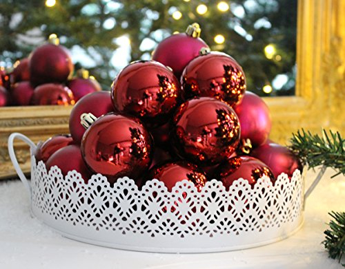 unbekannt 12er Set Christbaumkugeln Weihnachtsbaumkugeln ROT Kugel bruchfest Weihnachten 6 cm Ø