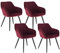 WOLTU Esszimmerstühle 4er Set Esszimmerstuhl Küchenstuhl Polsterstuhl Design Stuhl mit Armlehnen, mit Sitzfläche aus Samt, Gestell aus Metall, modern, Bordeaux, BH93bd-4