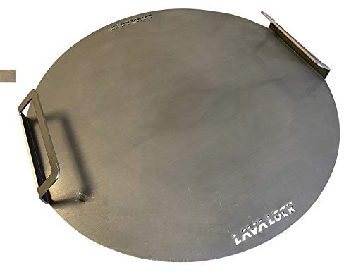 LavaLock Flat top Griddle Grate for UDS 55 Gallon Drum Smokers Grill Plate Also fits Weber Smokey Mountain 22 WSM and Kettle Thick Steel with Handles