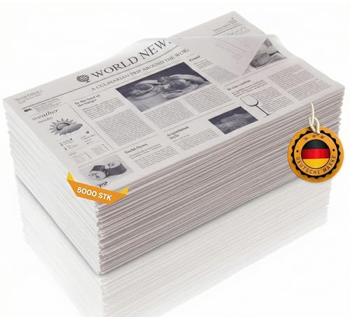 LogiPack GeRo 5000 Stück Einschlagpapier aus Pergament-Ersatz weiß 1/8 Bogen 40g/m² Tablett-Unterlage