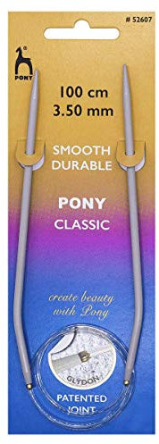 Pony-Stricknadeln: Rund: fest: klassisch: 100 cm x 3,50 mm
