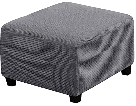 Ottomane Schonbezug Hockerbezug Quadratisch Bezug Für Fußhocker Hocker,Hocker Husse Für Fußhocker Protector Waschbar Überzug Hockerabdeckung,Darkgray