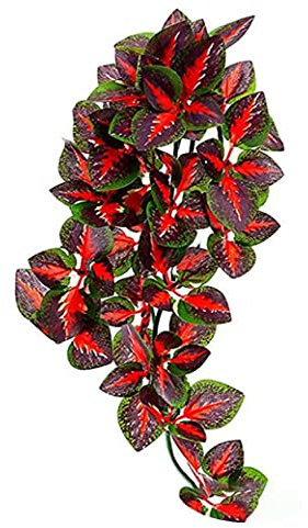 Yililay Home decoration and Artificial Plants Hanging Reptile Plant Climbing Simulation Bamboo Leaves for Bearded Dragons Lizards Terrarium Decor 12inch