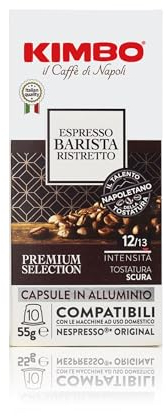 KIMBO - Espresso Barista Ristretto - Café Capsule - Café Italien Authentique - Intensité 12 / Dark Roast - Lot de 10 Boîtes de 10 Capsules Compatibles Avec Nespresso®