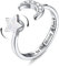 MILACOLATO 925 Sterling Silber Fidget Anxiety Ring für Frauen Damen Mädchen Offen Verstellbar Sonnenblumenring Zirkonia Blume Schmetterling Mond Stern Rose Spinner Ringe Schmuck Mondstern