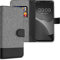 kwmobile Custodia Compatibile con Samsung Galaxy A23 4G / 5G Cover Portafoglio - Case Chiusura Magnetica Portacarte Tessuto Similpelle grigio/nero