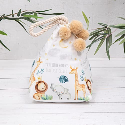 Natural White Animal Jungle Safari Nursery Childrens Doorstop Fabric Baby Doorstop