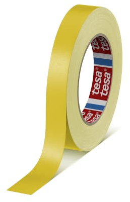 tesa band 4651 Premium leistungsstarkes Gewebeband versch. Breiten und Farben (50 m x 19 mm, gelb)