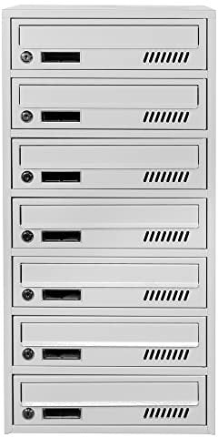 Cassette postali con fissaggio a parete EURO GLM 7 RAL 7035 cassetta postale condominiale Depot 7 con 7 alloggi, cassetta delle lettere