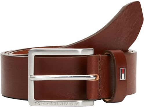 Tommy Hilfiger Herren Gürtel Oliver mit Flagge aus Leder, Braun (Winter Cognac), 140 cm