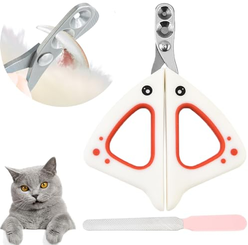 BSITSSS Coupe Griffes Chat avec Sécurité, 2mm&4mm Trou Conique Coupe Ongle Chat, Coupe Griffe Chat Coupe Ongle pour Chiots et Petits Animaux Simple à Utiliser pour Un Novice, avec Lime-Griffes(Rose)