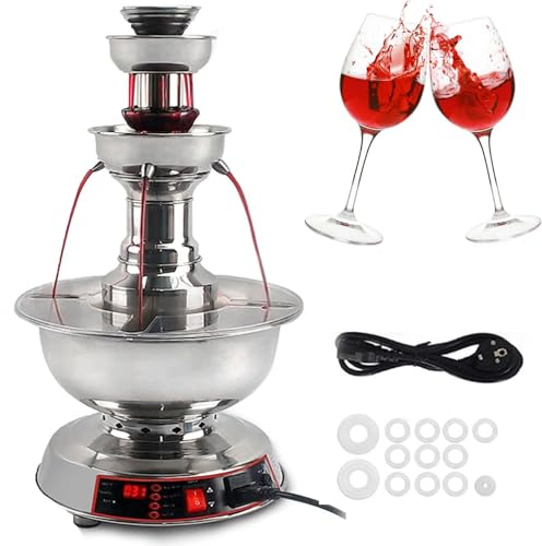 YANGYMM Electric Red Wine and Champagne Fountain Machine, Commercial Beverage Warmer Dispenser, 0~100℃ Temperature Regulating Juice Fountain, Suitable for Wine, Champagne, Water, Juice