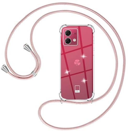 Ptny Cover Compatibile Motorola Moto G84 5G, con Laccio a Tracolla Cordino Regolabile, Bumper Antiurto TPU Cover Trasparente, per Custodia Cellulare Motorola Moto G84 5G