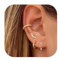 FIOROYAL Ohrringe Silber 925 Damen- 14K Vergoldet Ohrringe Gold Set Stapelbar für Mehrere Ohrlöcher,Hypoallergene Kleine Ohrstecker Creolen Ear Cuff Set für Helix Tragus Piercing Ohr Gold