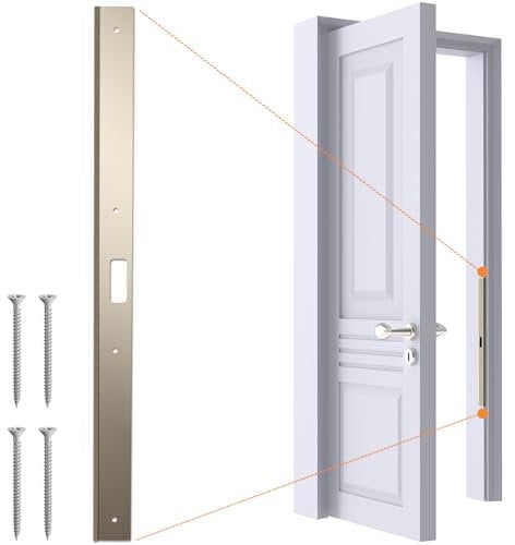24 Interior Door Jamb Repair Kit for Interior Doors,Extended Door Strike Plate Reinforcement Plate for Interior Door Deadbolt, Fit Any Interior Door Jamb Door Frame (Aged Bronze)