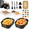 Meltrck Accessori friggitrice ad aria calda, accessori Airfryer per Ninja SL400EU/ SL400EUCP 9,5L, Air Fryer Accessories per Fryer Dual Zone Air Fryer, inserti in silicone