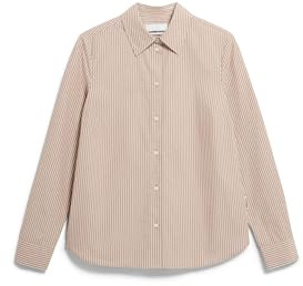 ARMEDANGELS Damen Bluse aus Bio-Baumwolle LOUILAA Striped Relaxed Fit Pale Umber-Light Oatmilk