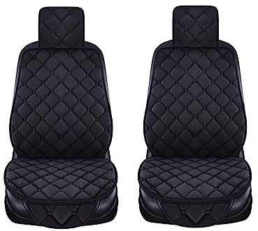 ZUKPHBWYWK Autositzbezüge Plüsch-Autositzbezug, Winter, warm, Auto vorne, hinten, hinten, mit Rückenlehne, Univer Salfluffy Decke, Kissen, Innenschutz. Sitzbezug(Schwarz,2xHigh Back Seat Covers)