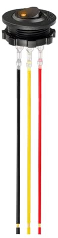 Beleuchtete Wippschalter, kleine Wippschalter, runde 12-V-Wechselschalter, RV-Elektronik mit vorverdrahteten Kabeln, rote LED beleuchtet in