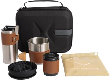 Macinacaffè manuale | Kit di preparazione del caffè manuale, macinacaffè portatile multifunzione per escursionismo, viaggi e avventura all'aria aperta con borsa per il trasporto