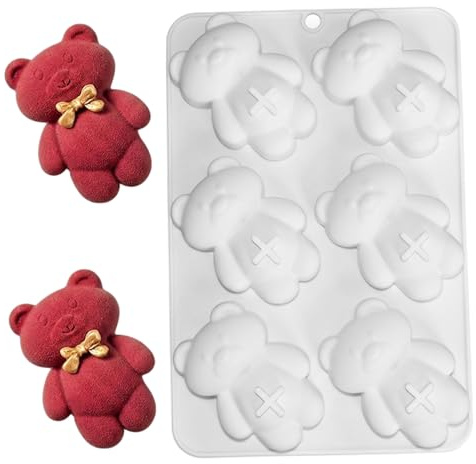 Stampo per orsetti in silicone per uso alimentare a 6 cavità - Stampo per orsetti a rilascio facile per cuocere cioccolato e realizzare candele con disegni adorabili