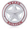 DSYCAR Durchmesser 3 3D Metall TEXAS EDITION Stern Auto Emblem Bagde Aufkleber Decals für Universal Autos Motorrad Auto Styling Dekorative Zubehör (Silber Rot)