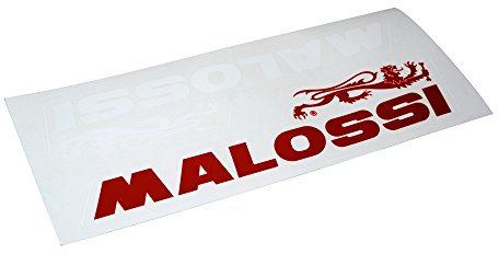 Aufkleber Sticker Set Malossi Löwe Logo Schriftzug rot & weiß, mittel 134 x 31mm