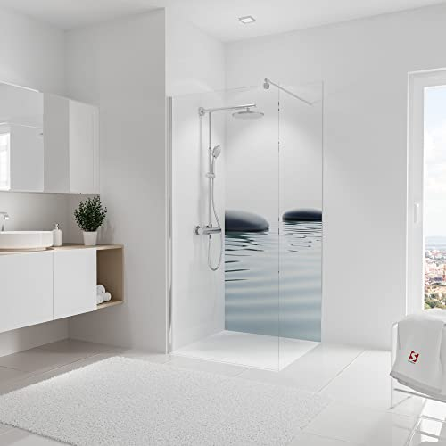 Schulte Deco-Design Foto Zen Steine + Wasser, 210 x 90 cm, 3 mm Aluminium-Verbundplatte, Wandverkleidung als fugenfreier Fliesenersatz