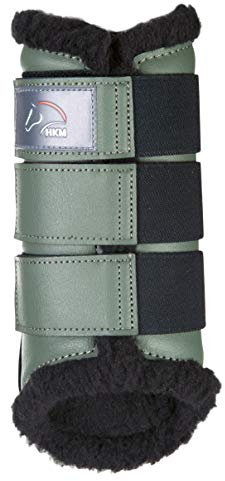 HKM 8585 Gamaschen Comfort, Teddyfutter Lederimitat-Kunstleder Anatomisch, tannengrün, S