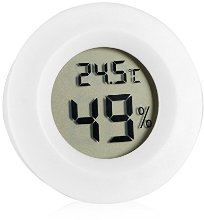 Digital Thermometer Hygrometer Innentemperatur Feuchtigkeits Meter Detektor runder elektronischer Thermometer mit LCD Anzeige für Auto Küche Innengarten Keller Kühlschrank Schrank