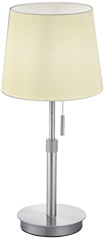 Trio Leuchten Tischleuchte Lyon 509100107 Metall, Nickel matt, Stoffschirm