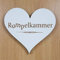 Schild Herz Türschild Rumpelkammer Holzschild 13 x 12 cm selbstklebend Zimmerschild Herzschild Hinweisschild Holzherz
