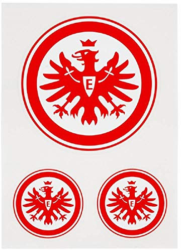Eintracht Frankfurt Aufkleberkarte 3er Set Logo rot E, Aufkleber, Sticker SGE