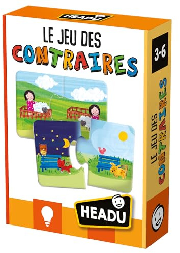 Headu - Das Spiel der Gegensätze – EIN Logikspiel zum Vergleichen Lernen | Lernspiel 3 4 5 6 Jahre, Spiele in Box für Kinder, Geschenk für Mädchen, Geschenk für Jungen, hergestellt in Italien