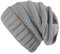 FURTALK Gestrickte Winter Slouchy Beanie Mütze Oversized Unisex Crochet Cable Ski Cap Baggy Slouch Hüte für Frauen Männer, Grau, Einheitsgröße