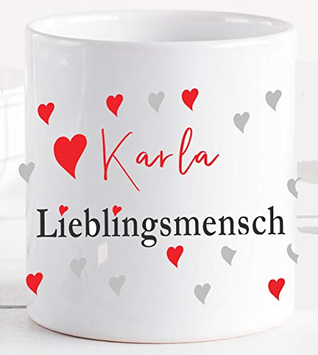 Tasse mit Spruch - Kaffeetasse Büro-tasse personalisiert mit Namen - Danke Geschenk für beste Freundin Schwester Mama Papa Alltagsheldin Erzieherin (Lieblingsmensch Karla)