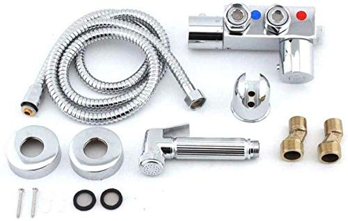 SLRMKK Hand-Bidet-Sprühgerät, Hand-Bidet-Bidet-Wasserhähne WC-Hand-Bidet-Sprühkit 304 Edelstahl - Ganzkupfer-Toilettenspritzpistole Heiß- und Kaltthermostat-Körperreiniger