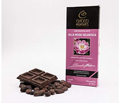 Tavoletta di cioccolato - 100g (Latte alla rosa selvatica)