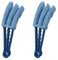 2Pcs Wet Dry Venetian Window Blind Cleaner Microfiber Brush 3 Pronged Washable Duster (Blue)