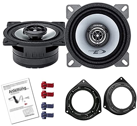 Alpine Auto Lautsprecher Boxen SXE 1025S 360 Watt 10 cm 2 Wege Koax passend für Opel Corsa D ab 2006 Türen hinten