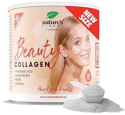 Nature's Finest Beauty Collagen, Trinkpulver 150 g | Kollagenpeptide mit Hyaluronsäure, MSM, Q10, Zink, Biotin & Vitamin C - Zitronengeschmack, ohne Zuckerzusatz