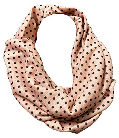 J26 DOTS PUNKTE WARMER WINTER LOOP SCHAL SCHLAUCHSCHAL RUNDSCHAL FLAUSCHIG WARM NEU (Rosa)