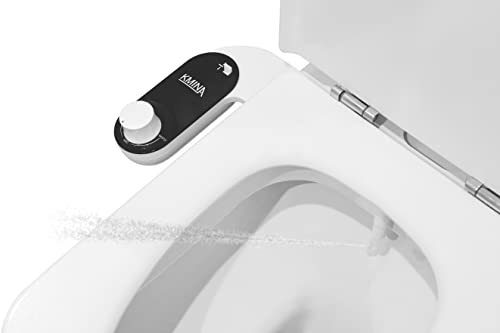 KMINA - Bidet Aufsatz für Toilette Kaltwasser, Schlauchlänge 80 cm, Toilettensitz, WC Dusche, Nicht Elektrisch, Schwarz
