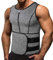 Memoryee Uomo Gilet Sudore Neoprene Camicia Allenamento Body Shaper Tuta Sauna Allenatore Sportivo Fitness Cerniera Canotta/Grey(Single Belt)/M