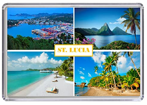 Saint Lucia, Caribbean Souvenir Acrylic Fridge Magnet (Standard: 70x45mm)