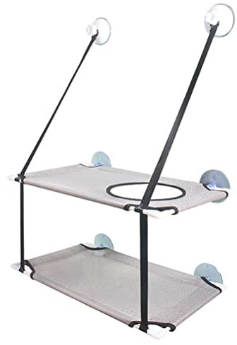 WINBST Hamaca para gatos de doble capa, espacio para ventana, hasta 10 kg, con fuerte ventosa, cama para mascotas
