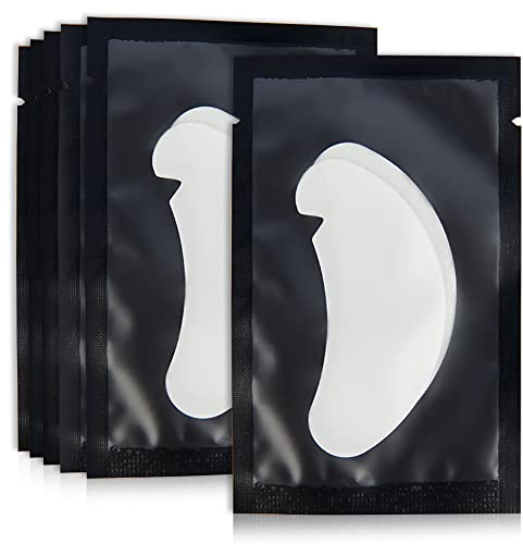 Lunamoon 100 Paar Augenpads Wimpernverlängerung Wimpernpads Wimpernverlängerung Pads Eyelash Extension Pads Viskos Gel Anti-Rutsch Wimpern Patches für Salon und Heimgebrauch(V-pads Black)