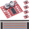 DAOKAI 2 Way L298N 1.5A L298 DC Stepper Motor Treibermodul H-Brücke PWM-Geschwindigkeit Motortreiber mit Dupont-Kabel für Arduino Kleinwagen(5 Stück)