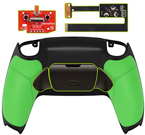 eXtremeRate Rise2.0 Remap Kit Metallo per ps5 Controller BDM-010/020,Palette Paddles Back Button Programmabile per ps5 Joystick,Cover Grip&Tasti Posteriori per Joypad-Verde Nero
